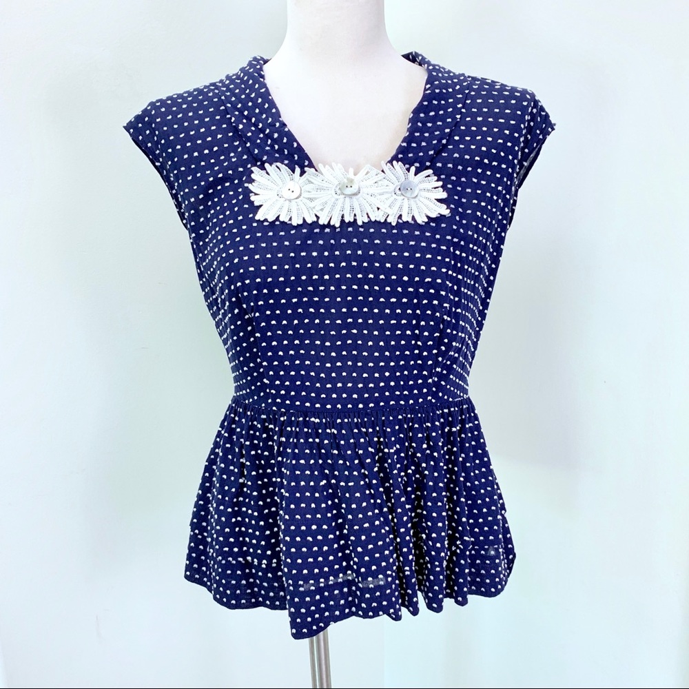 Anthropologie navy top